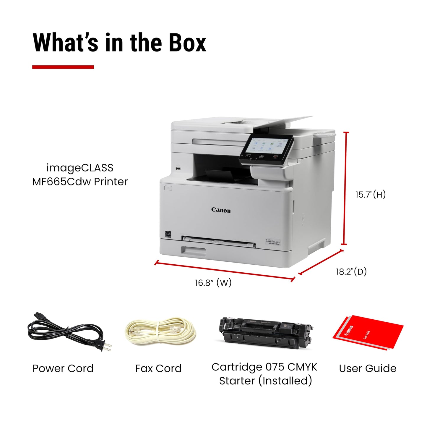 Canon Color imageCLASS MF665Cdw - Wireless Duplex Laser Printer, All-in-One with Copier, Scanner, Fax, Auto Document Feeder, 3 Year Limited Warranty, 22 PPM