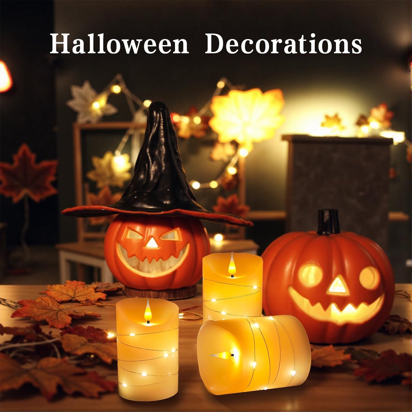 Flameless Candles Set of 3 (3" x 4", 5", 6") – Real Wax Battery Operated Candles with Remote, Flickering Flame, 2/4/6/8H Timer, Brightness & Flicker Mode Adjustment – Led Candles, Ivory, Unscented