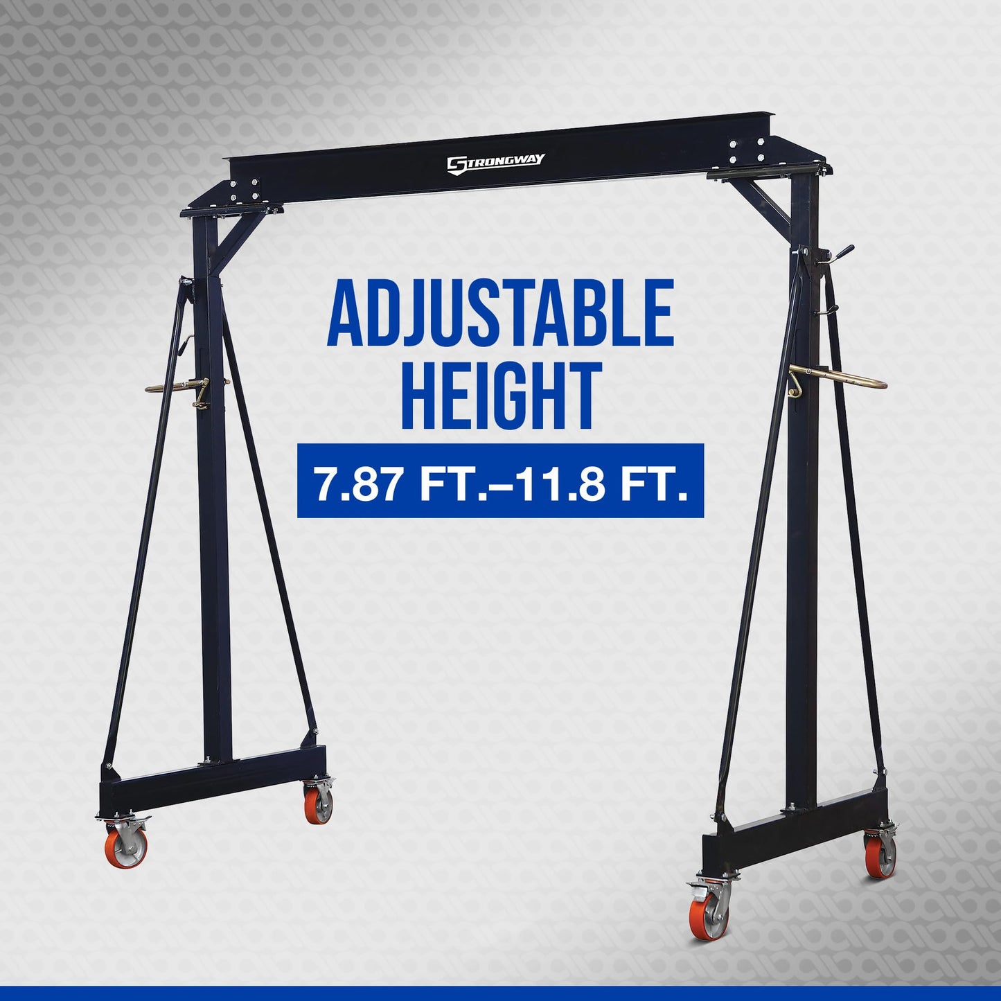 Strongway Adjustable Gantry Crane, 2000-Lb. Capacity, 7.87–11.9ft. Lift