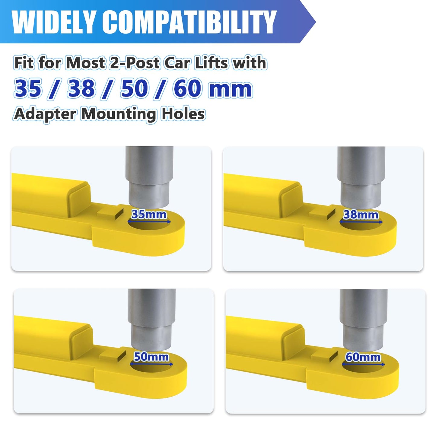 CreatAuto 24pcs 35mm Car Lift Adapter Kit, 2/2.5/3/3.5/4/4.5/5/5.5/6 Inch 9 in 1 Extension Stack Truck Adapter Kit, Fit for Most 2-Post Car Lift Bridge Jack Support, Fit for BendPak 2-Post Lift