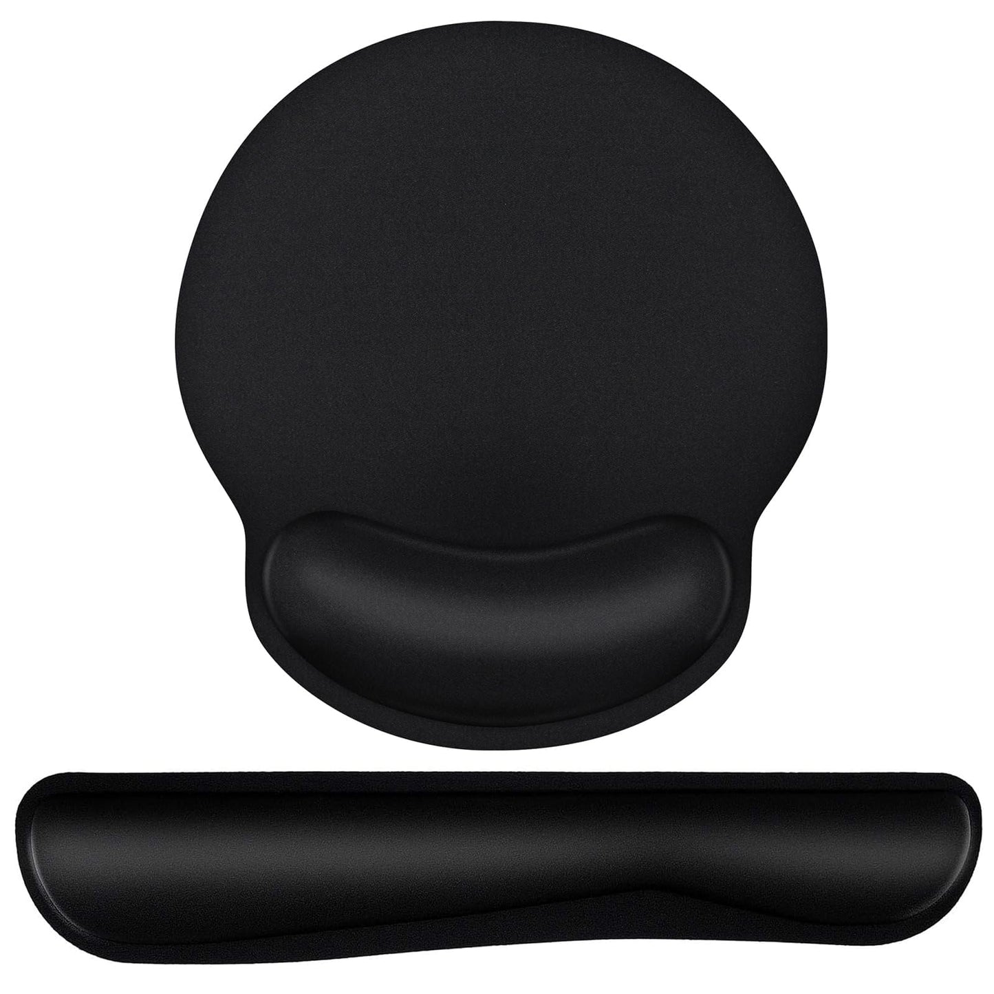 Mouse Pad and Keyboard Wrist Rest- Ergonomic Wrist Pad for Computer Keyboard and Mouse Pad, Memory Foam Wrist Support for Comfy Typing (Mouse pad Set, Classic Black)