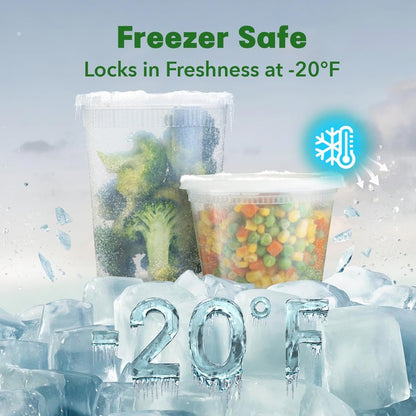 Boxential 16 oz Deli Containers with Lids [36 Set] – BPA-Free Plastic Food Containers, Freezer & Microwave Safe, Stackable Meal Prep & Soup Storage Containers, Ideal for Takeout & Kitchen Use