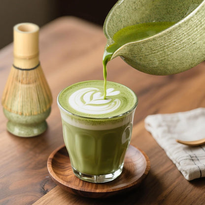 Skiennix Matcha Whisk Set - Complete 5-Piece Kit with Ceramic Bowl, Bamboo Chasen & Stainless Steel Sifter
