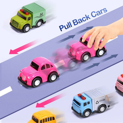 CUTE STONE 12 PCs Filled Easter Egg with Alloy Cars Toy, Easter Basket Stuffers Toys Party Favors for Toddler, Kids