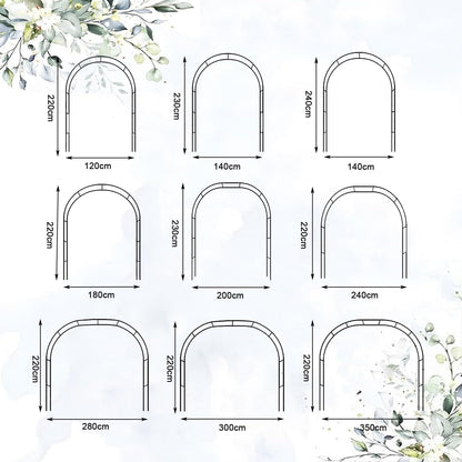 Metal Garden Arch Wedding Trellis for Climbing Plants Pergola Arbor for Roses & Various Flowers Bridal Party Backdrop Stand (Size: 140x240x40CM)