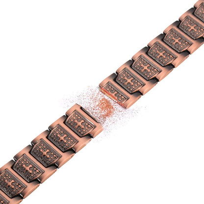 MagEnergy Copper Bracelet for Men, Cross Copper Magnetic Bracelet with Ultra Strength Magnets, Adjustable Link Jewelry Box Gift (Sizing Tool)