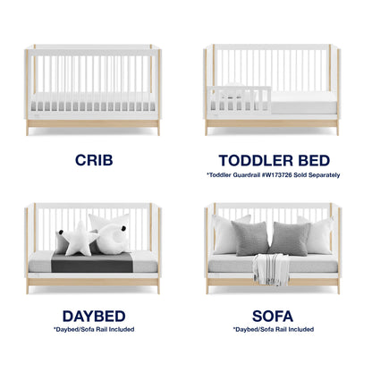 GAP babyGap Tate 4-in-1 Convertible Crib - Greenguard Gold Certified, Bianca White/Natural