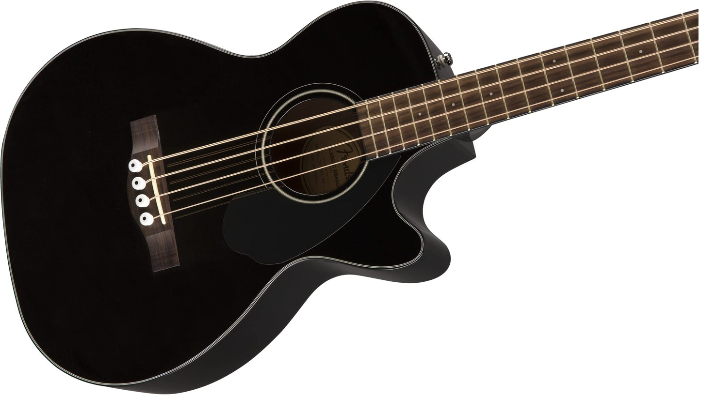 Fender Acoustic Bass Guitar 4-String with Fishman Bass Acoustic Guitar Pickup with Tuner and Equalizer, Classic Design with Rounded Walnut Fingerboard, Mahogany Construction, Spruce Top