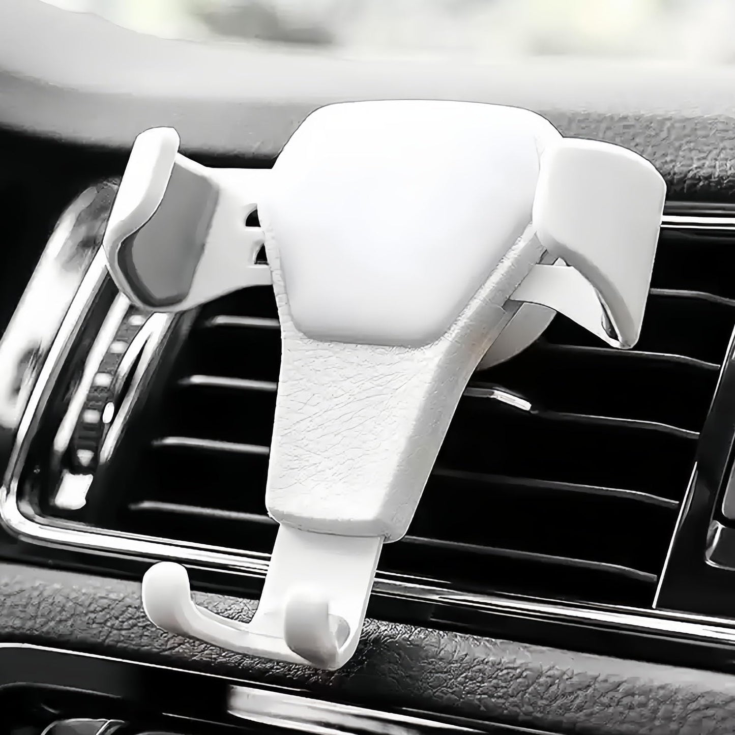 Universal Cell Phone Car Holder, Air Vent Mount Mobile Stand Support for Smartphone, Automobile Hands-Free Cradle Stand, White