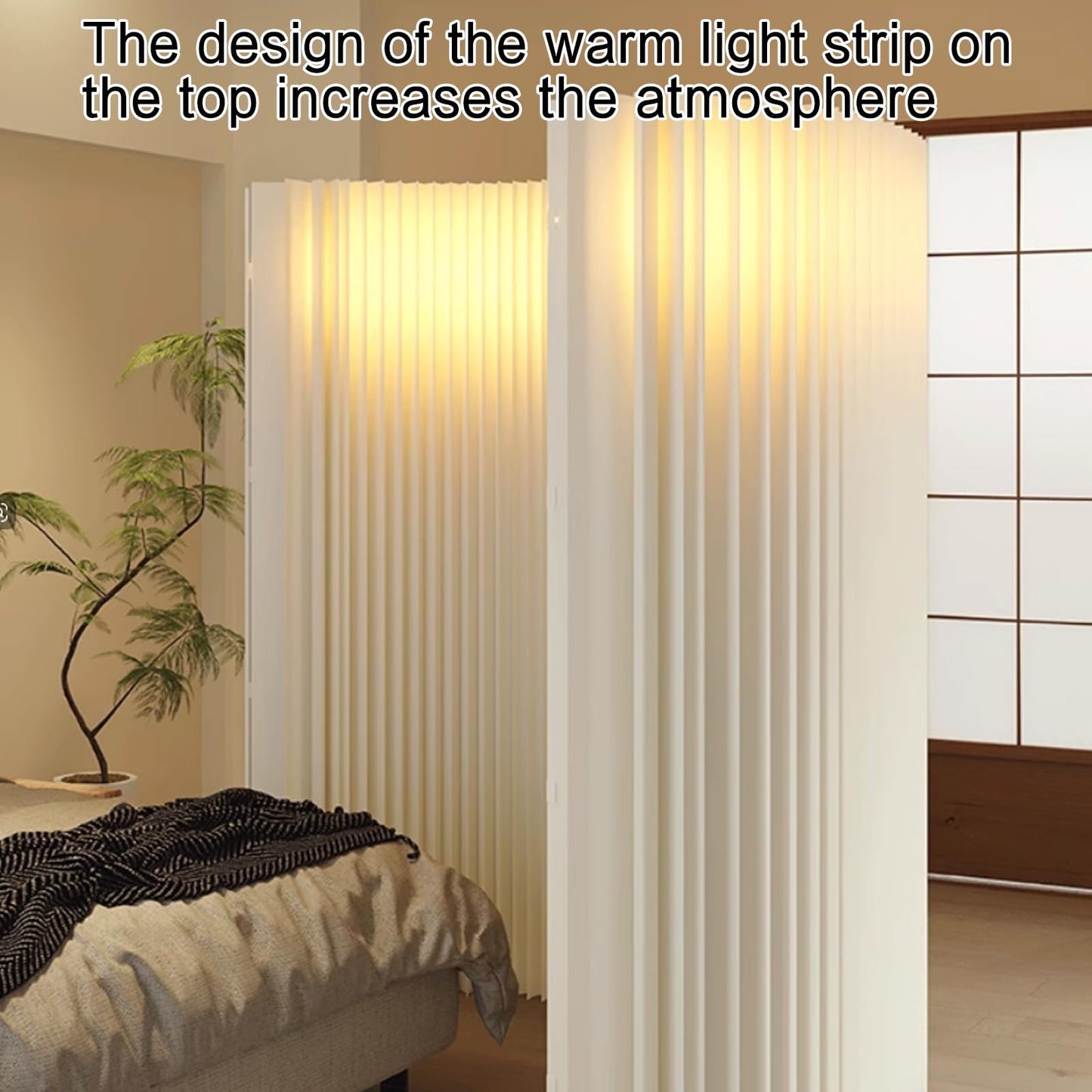 Portable Folding Room Divider, Lightweight Retractable Partition for Easy Room Separation, Adjustable and Versatile Privacy Screen for Home or Office Use