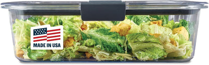 Rubbermaid Brilliance Large Food Storage Container - 9.6 Cup, BPA-Free, Leak-Proof & Clear
