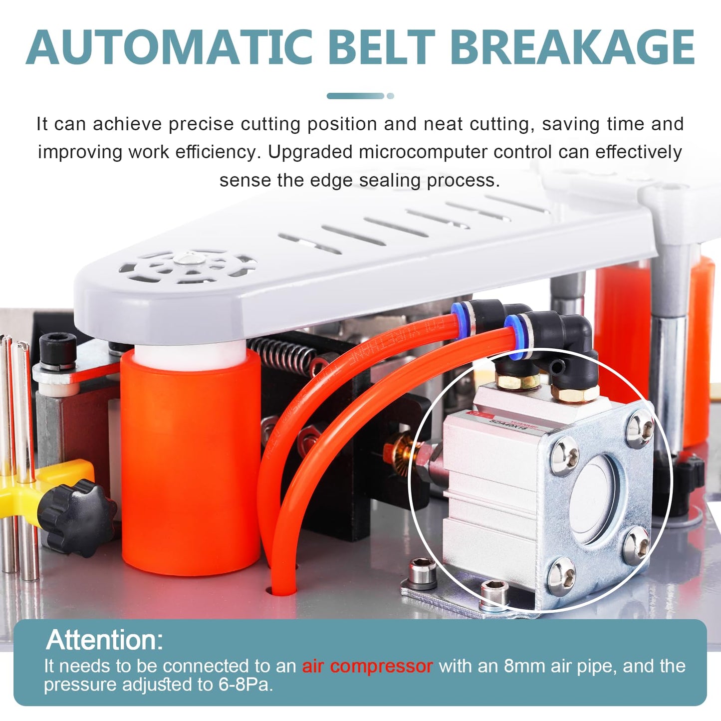 Edge Bander Banding Machine Mini Automatic Tape Breaking Edge Banding Machine Microcomputer Control Curve Straight Edge Sealing Dual-Side Gluing Adjustable Speed 110V