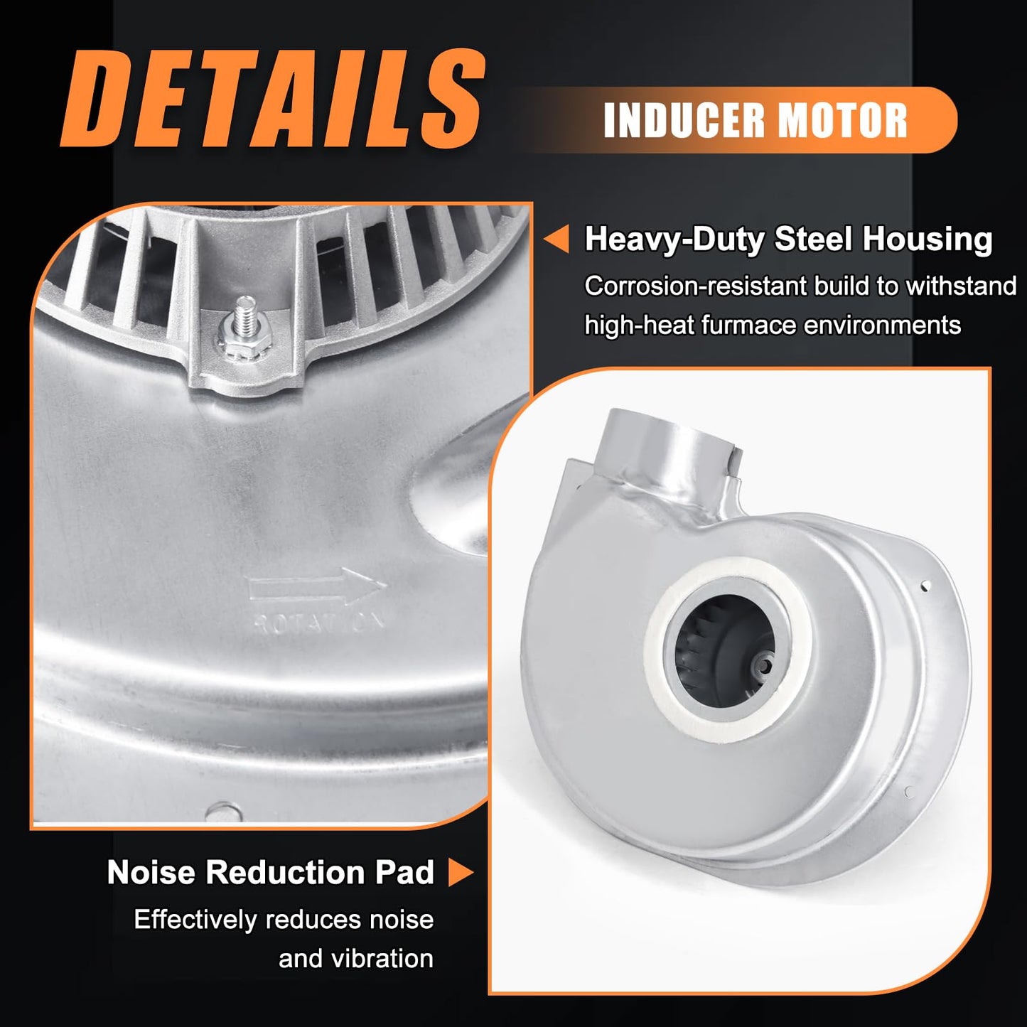 Criditpid A134 Furnace Draft Inducer Blower Motor for Fasco 1010975, 1010324, A172, Inter City 7021-9335, 7021-8735, 7021-9499, 7021-8736, Rotom FB-RFB383, 3.3" Shaded Pole Specific Purpose Blower