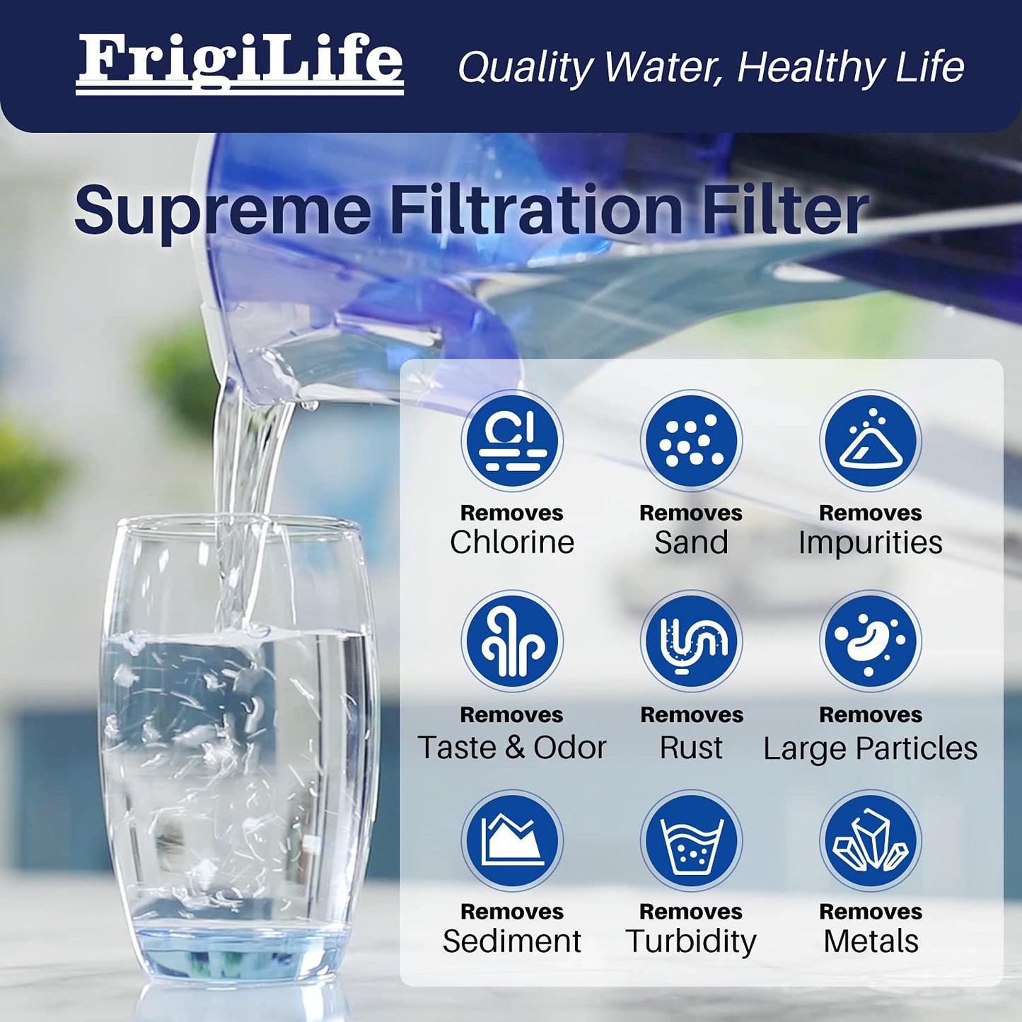 FrigiLife Pitcher Water Filter Replacement with Pur CRF950Z, CRF-950Z, DS-1800Z, PPT700W, CR-1100C, PPT711W, CR-6000C, PPT710W, PPF900Z, Compatible with more PUR Pitchers Dispensers, 6PACK