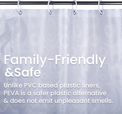 LiBa PEVA Shower Curtain Liner - 8G Waterproof, 72x72 Inch with Magnets & 12 Plastic Rings | Oceanic Gradient Design