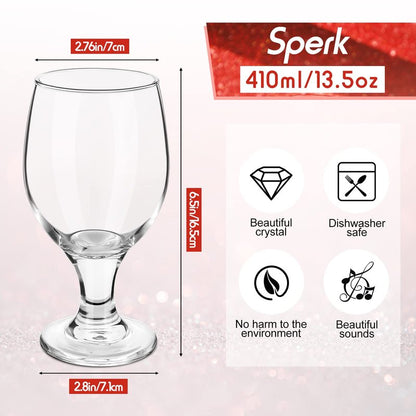 Patelai Set of 24 Water Goblet, 13.5 oz Clear Drinking Glasses Bulk Dishwasher Safe, Stemmed Water Glass for Juice Wine Beer Tea Sangria Cold Beverages, Reusable Glassware for Home Party Restaurant