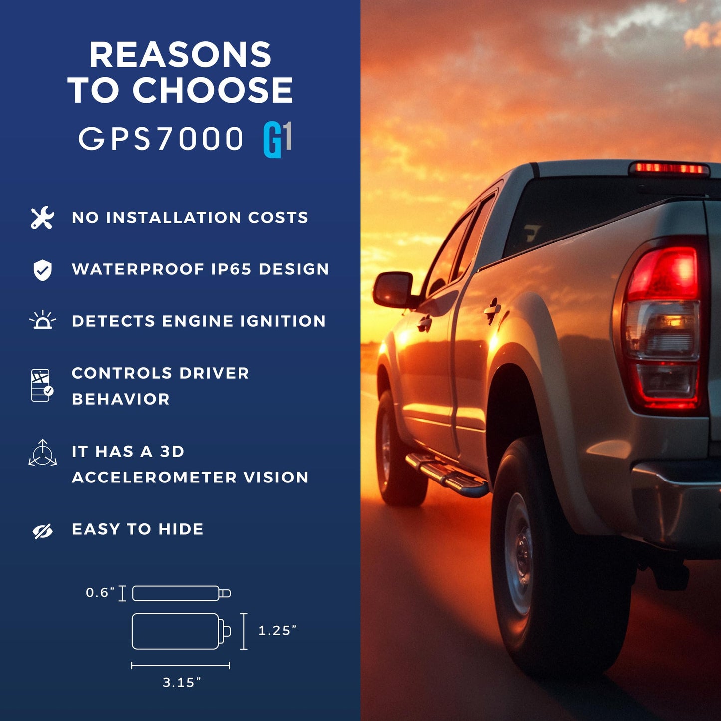 GPS7000 Hidden GPS Tracker for Vehicles, 24 Months Service Included, 4G Car GPS Tracker, Optional Subscription, Real-Time Mini Undetectable Vehicle GPS Tracker for Cars & Trucks