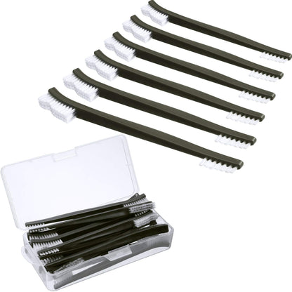 Boao 20 Packs Double-Ended Gun Cleaning Brushes 7 Inch Nylon All Purpose Cleaning Brush with Plastic Handle (White)