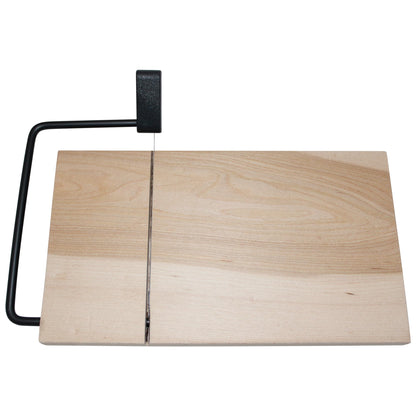 SlidingSusan Cheese Cutting Board - 11” Maple Wood with Black Stainless Steel Slicer - Charcuterie Block for Hard & Soft Cheeses, Butter, Meat – Heavy Duty Handheld Kitchen Tool