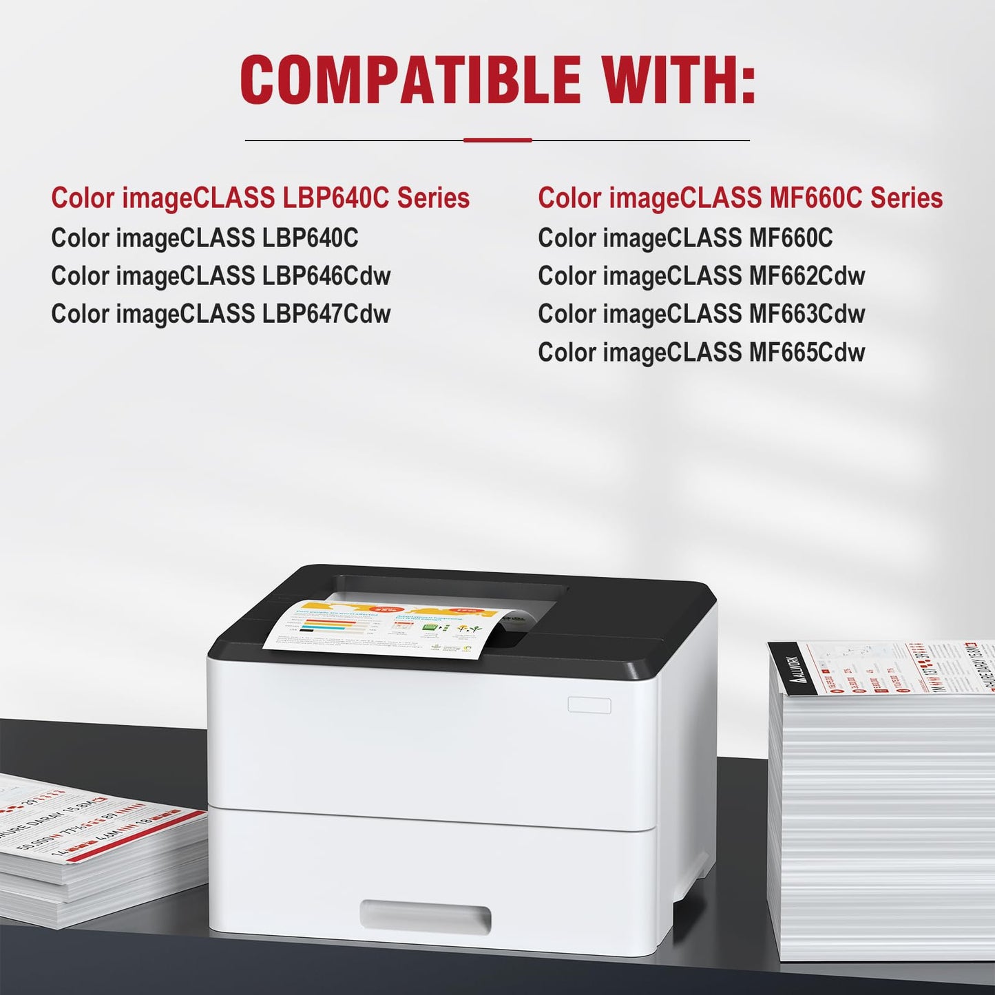 075 Toner Cartridge Compatible Replacement for Canon 075 075H Toner Cartridge Set Works for Canon Color imageclass MF665cdw MF662Cdw MF663Cdw LBP646Cdw LBP647Cdw LBP640 MF660 Series Printer, 4 Pack