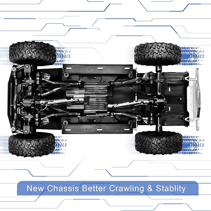WPL C64-1 RC Car 1:16 Scale RC Crawler RTR RC Rock Truck 4x4 Off-Road Vehicle Mode 260 Motor New Gearbox with 3 Upgraded 1200mah Battery for Adult RC Hobby (Blue)