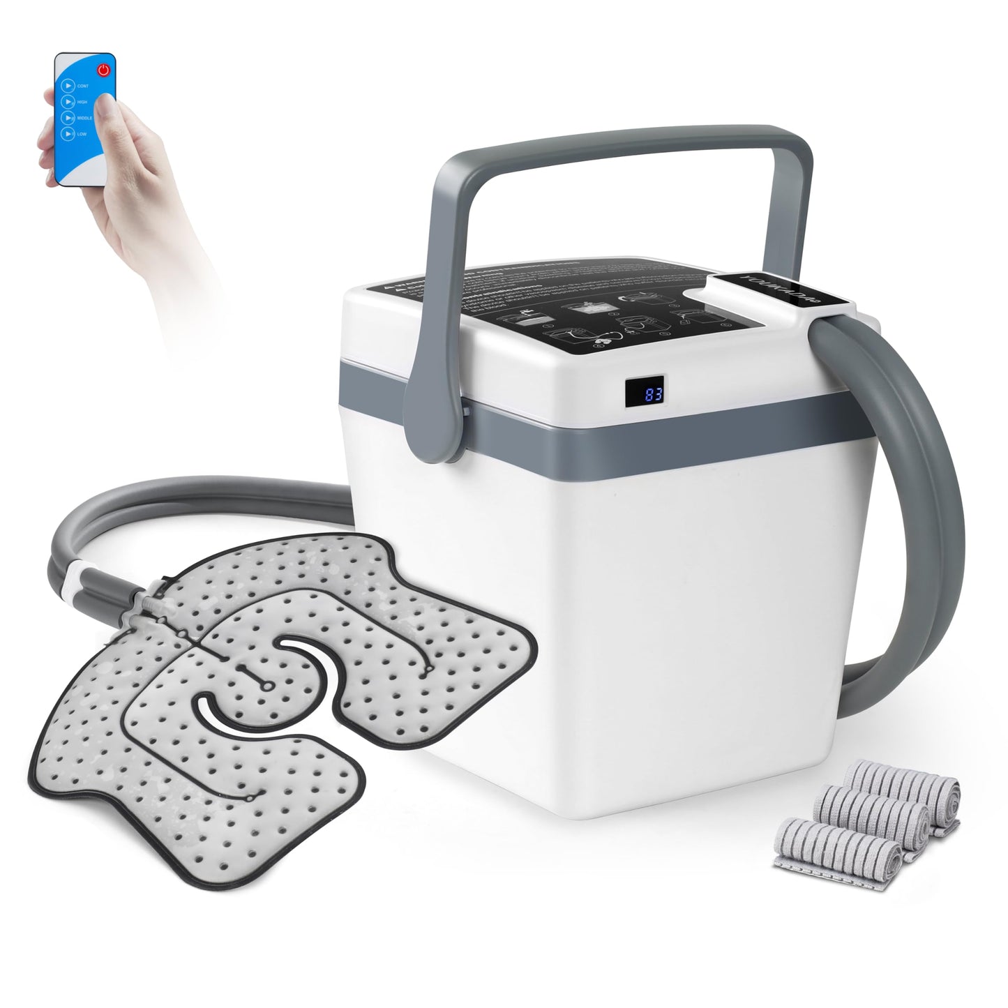 YOUKADA Cold Therapy Machine for Knee After Surgery, 4 Flow Modes Ice Machine with Quiet Pump and Universal Pads for Knee, Shoulder, Hip, Ankle, Post-Surgery Recovery & Arthritis Pain Relief