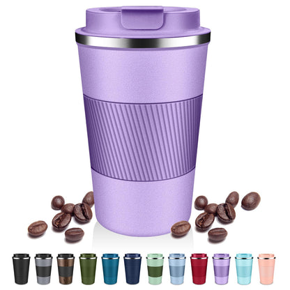 DUBUXW Insulated Coffee Tumblers with Flip Lid 12oz / 17oz, Stainless Steel Travel Coffee Mug Leak Proof, Vacuum Insulated Coffee Mug Reusable Cup, Keeps Cold and Hot for Coffee Tea