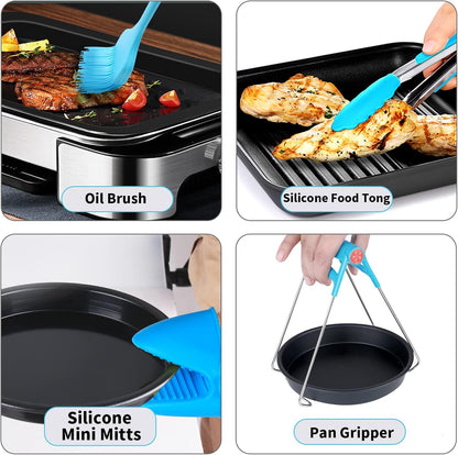 Ninja Air Fryer Accessories - 12 PCS Set with Oven Cake Pan, Pizza Pan & Air Fryer Liner | Fits 3.6-5.8QT