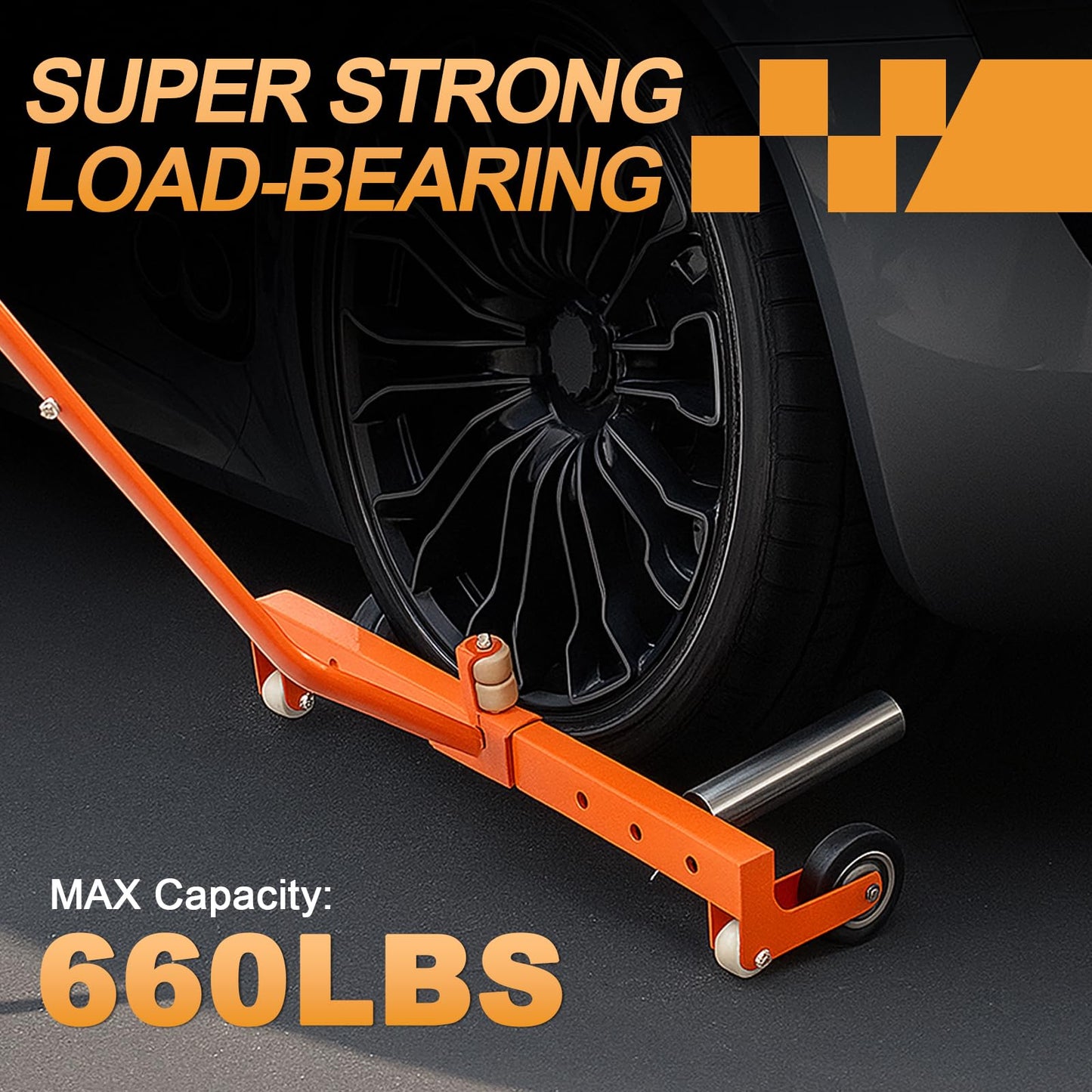 A A in EA116 Heavy Duty Adjustable Wheel Dolly, 660lbs Tire Dolly for Shop,Garage