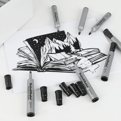 Dabo&Shobo 72 Pack Permanent Markers, Chisel Point, Quick Drying Ink, Black Permanent Markers, Works on Plastic,Wood,Stone,Metal and Glass for Doodling, Marking…