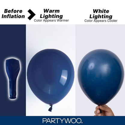 PartyWoo Navy Blue Balloons 100pcs Different Sizes of 36 18 12 10 5 Inch Dark Blue Balloon Arch Kit Garland for Graduation Wedding Sports Theme Boy Baby Shower Men Birthday Party Decorations Blue-Y72