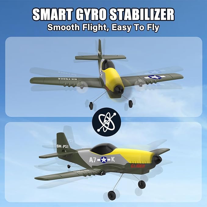 RC Plane3 Channel RC Jet Plane with 2.4GHz Remote Control 6-Axis Gyro Drone for Kids 8-12 &amp Adults Beginner-Friendly Outdoor Remote Control Airplane Rechargeable Battery Easy to Fly