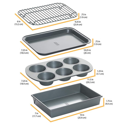 Chicago Metallic Professional 4-Piece Non-Stick Toaster Oven Set