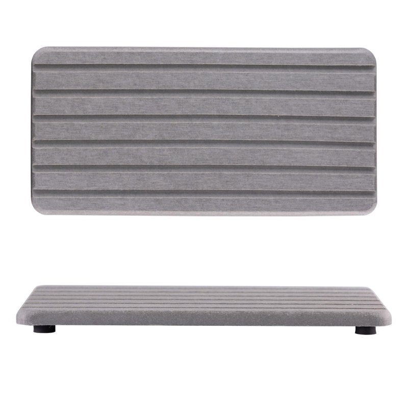 NiuYichee 2 PCS Water Absorbent diatomite Coasters, 8.3" x 4" Water Absorbing Stone Tray for Sink, Stone Drying mat for Kitchen Counter, Stone soap Tray Used for Hand Soaps & toiletries & Plants