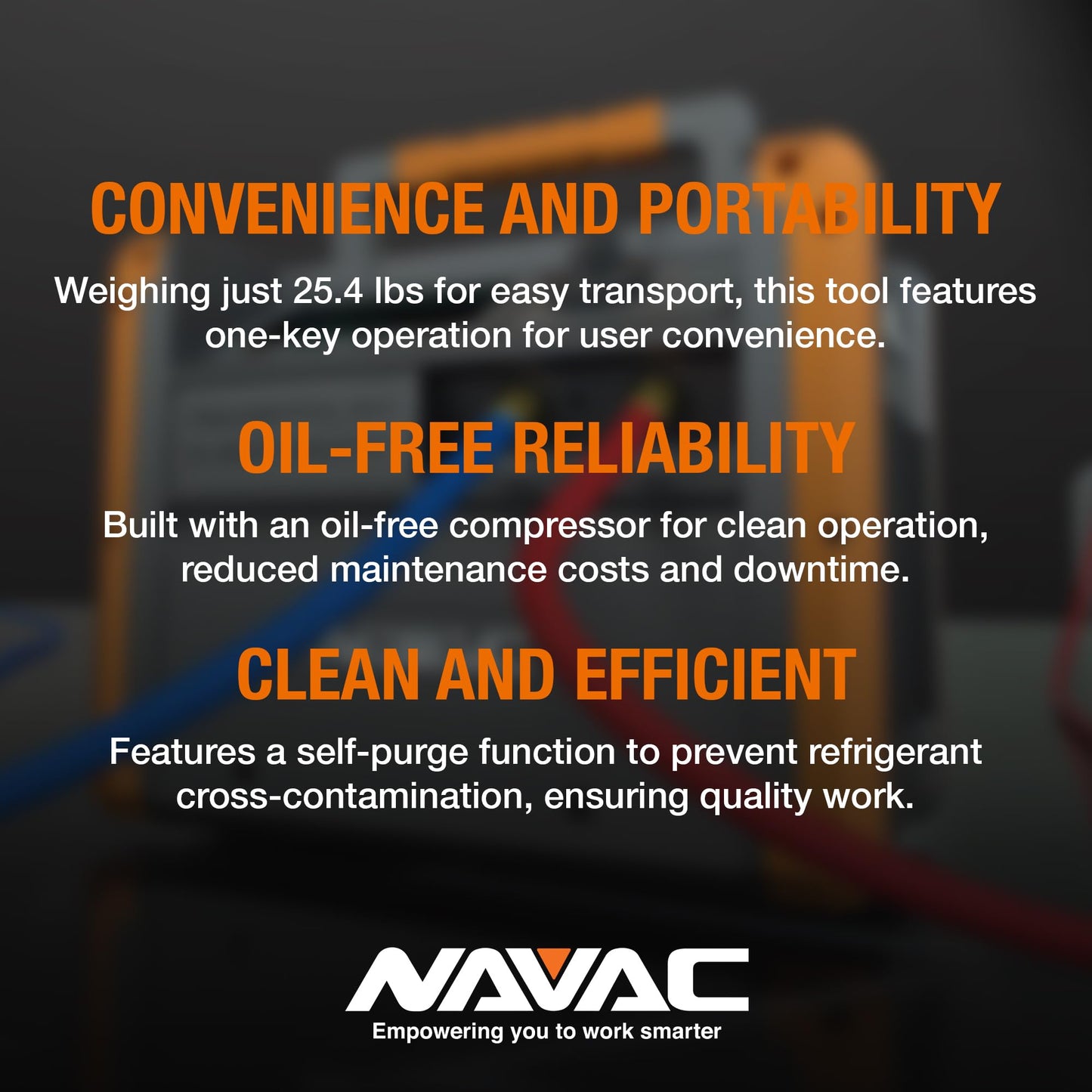 NAVAC NRDD Recovery Unit - Twin Cylinder, HVAC Recovery Machine, Master Series, AC Recovery Unit for Freon, Large Backlit Digital Interface, Refrigerant and HVAC System Maintenance, A2L Compatible