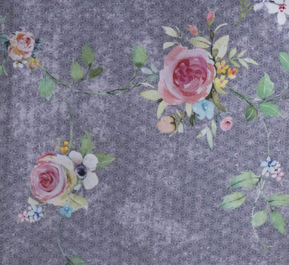Maison d' Hermine Table Cloth Rectangle Table 100% Cotton 54 x 72 Inches Tablecloth Reusable Decorative for Dining Kitchen Gifts for Mothers Day Spring Summer - Sweet Rose Lavender - Country Garden