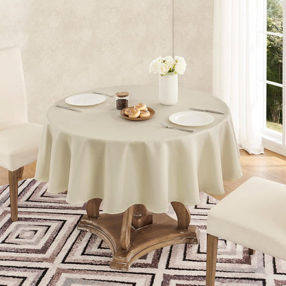 Veblandy Tablecloth Linen Textured Waterproof & Stain Resistant Table Cloth Wrinkle Free Decorative Fabric Farmhouse Table Cover for Dining/Party/Buffet/Wedding, 60 x 60 Inch, Beige