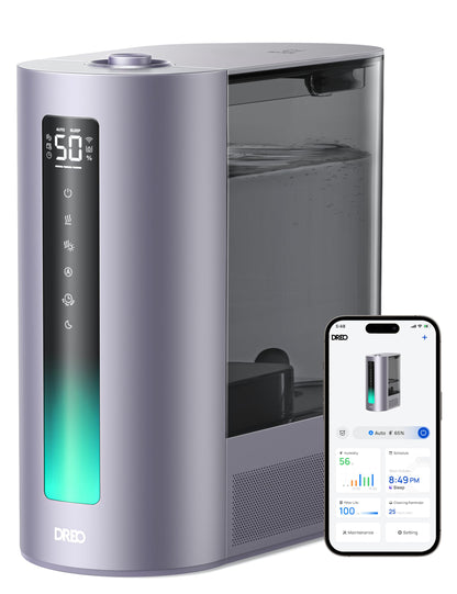 Dreo 6L Humidifiers for Bedroom, Smart Warm & Cool Mist for Large Room, 60Hr Quiet Runtime for Baby, Plant, Humidity Sensor, Indicator Light, 12H Timer, Google/Alexa, HM713S