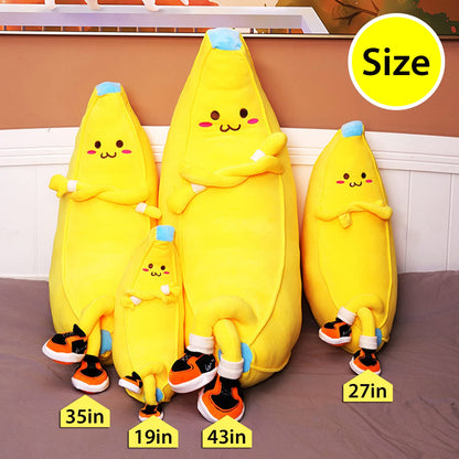 LVHUA Banana Stuffed Animal Cute Fruit Plushie Hugging Pillow Long Plush Toys Sleeping Doll Gift for Birthday, Valentine, Christmas