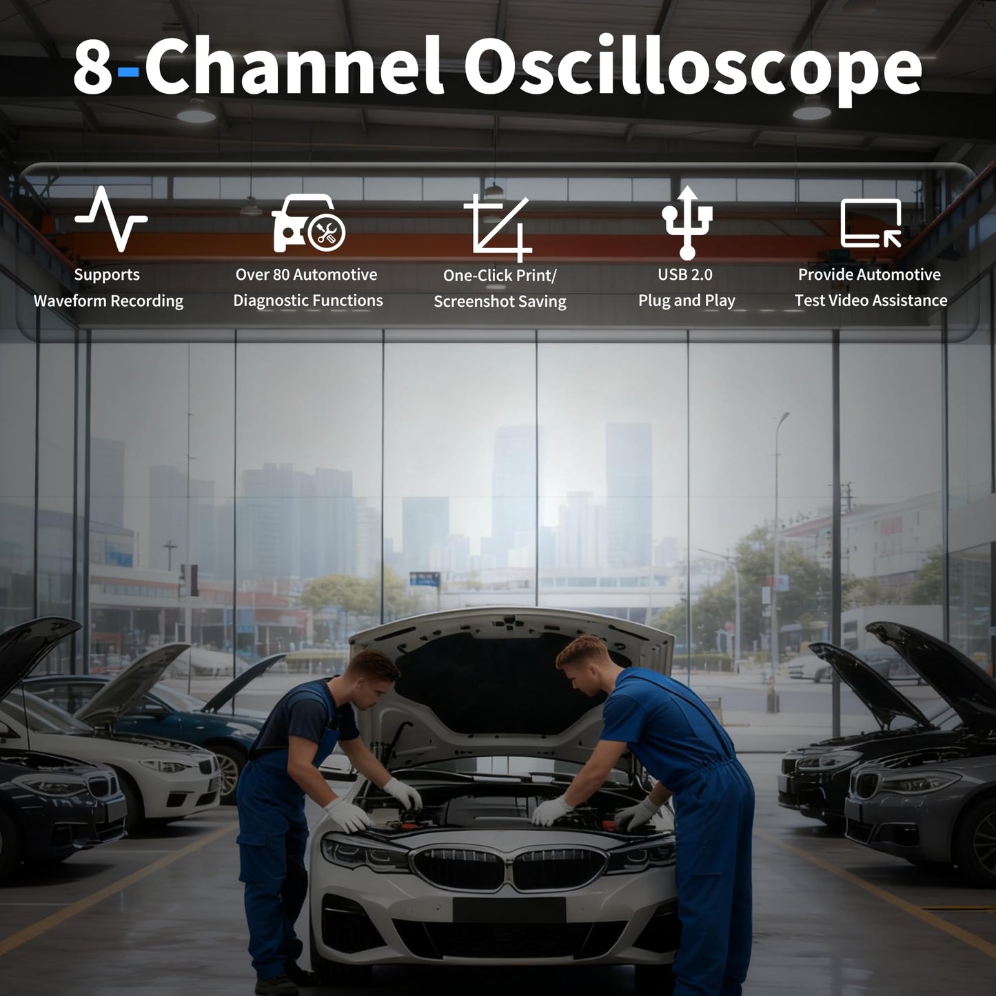 Hantek 1008C PC USB 8CH Automotive Diagnostic Digital Oscilloscope/DAQ/Programmable Generator