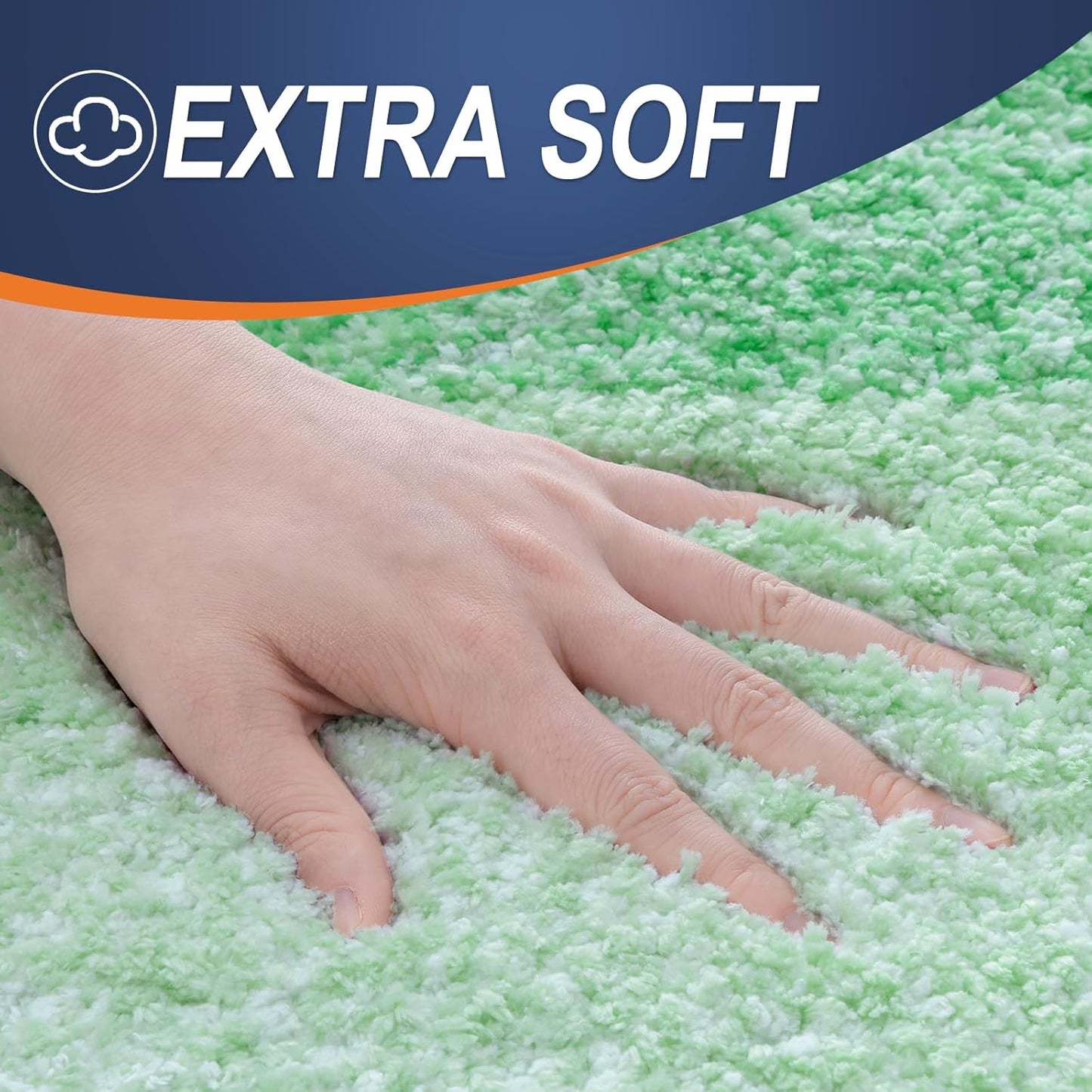 OLANLY Bathroom Runner Rug - Extra Soft Microfiber Mat, Quick Dry & Washable, 59x20 Inches, Green