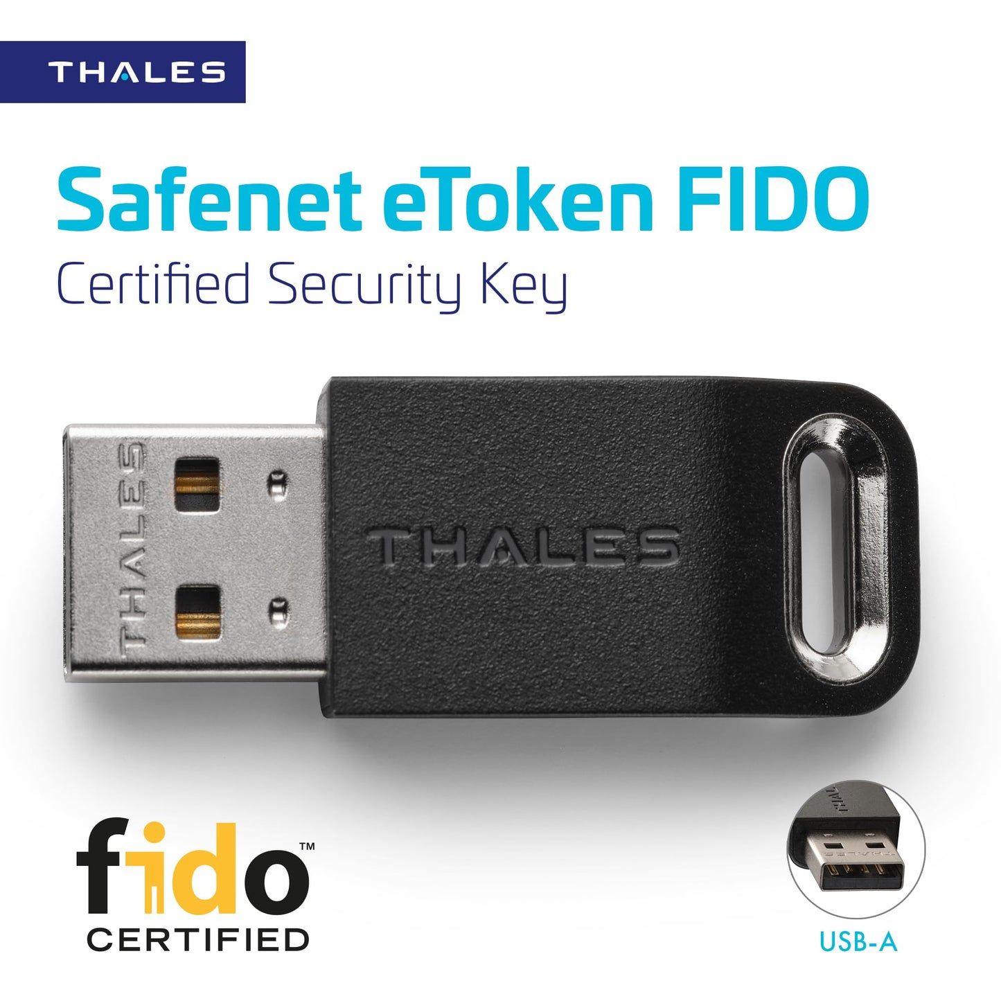 Thales - SafeNet eToken FIDO - FIDO2 Certified Security Key - Passwordless Phishing-Resistant Authentication for Web Apps, Devices & Desktops - USB-A, Pack of 50