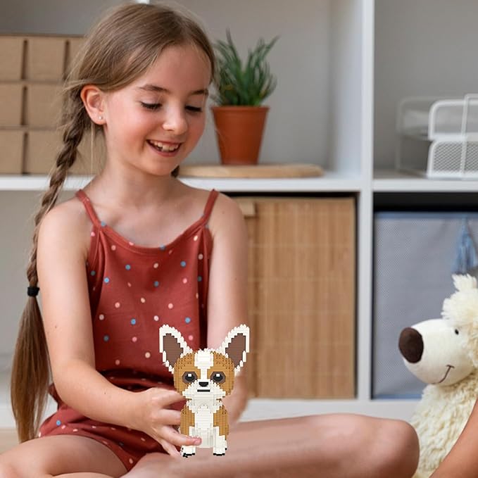 Larcele Micro Building Blocks Set DIY Mini Building Toy Bricks for Age Over 12 Years 1109 Pieces KLJM-02 (Chihuahua)