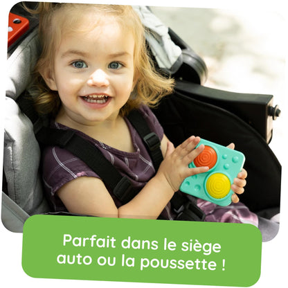 Fat Brain Toys PlayTab Essentials, Modular Sensory Activity Board, Busy Board for Toddlers and Babies Ages 12 Months+