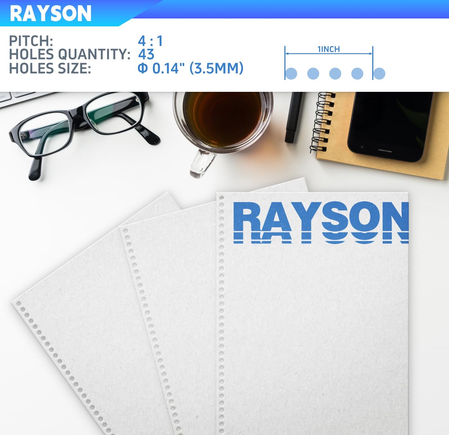 Rayson PD-1503 Coil Binding Machine 43-Hole 4:1 Spiral Binder with Inserter