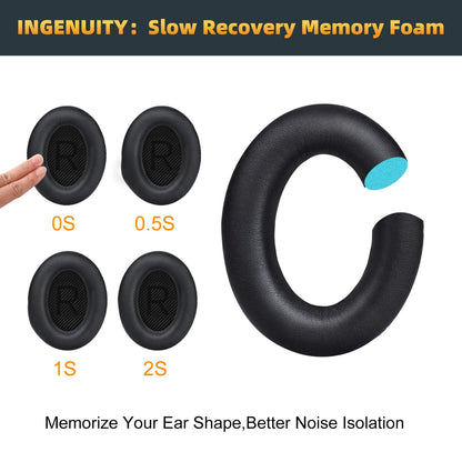 Premium Replacement Ear Pads for Bose QC35 & QC35ii Headphones Made by GEVO- Comfortable Adaptive Memory Foam and Extra Durable - Fits QuietComfort 35 & 35ii / SoundLink 1&2 AE（Over-Ear） (Black)