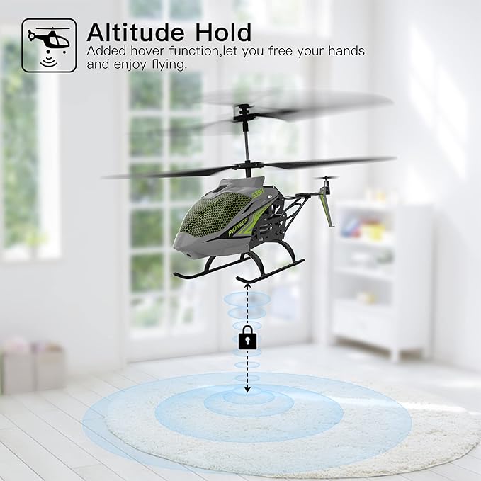 Cheerwing Remote Control HelicopterSYMA S39H RC Helicopter with Altitude Hold and High &amp Low Speed Mode2 BatteriesBig Size Aircraft for Adults Kids(Green)