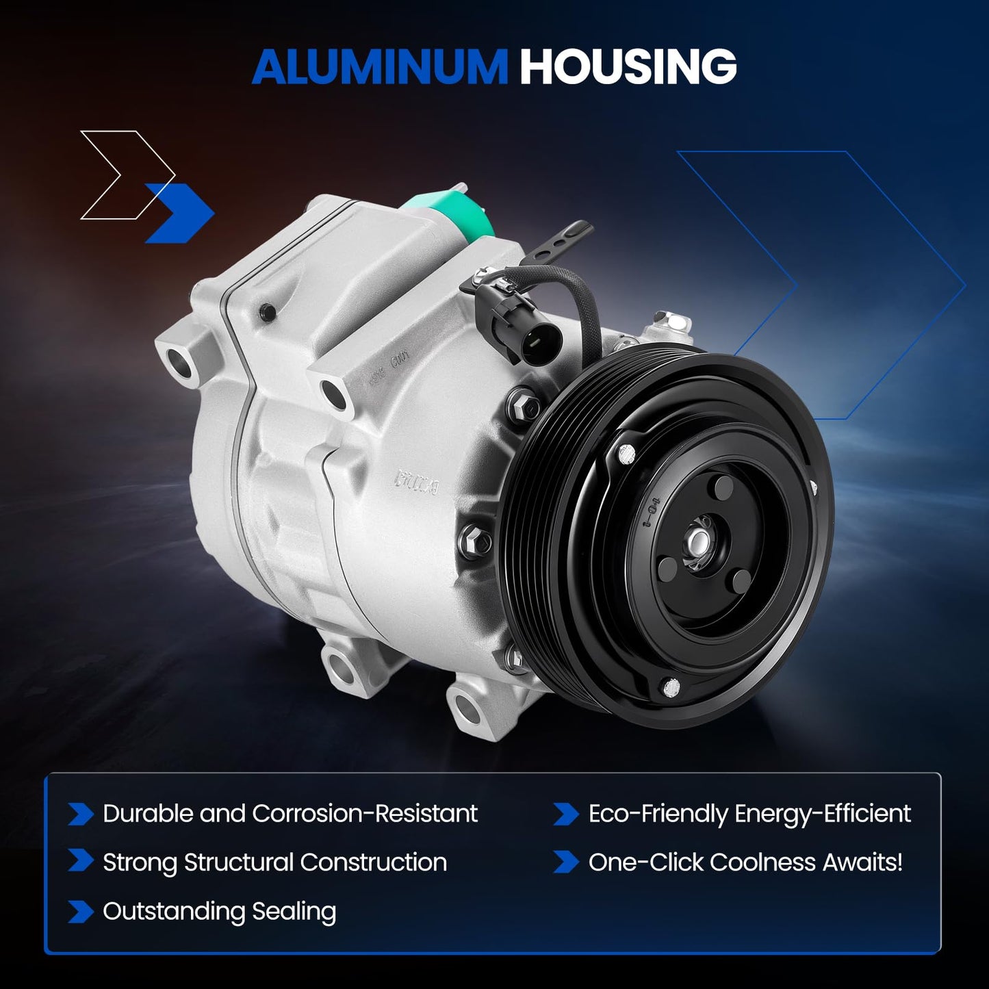SYKRSS 68313 Air Conditioning A/C Compressor with Clutch Compatible with Hyundai Azera 2006-2011, for Sonata 2006-2009, Compatible with Kia Optima 2007-2008, for Sorento 2011-2012, GAS