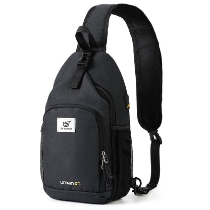 SKYSPER Sling Bag RFID Crossbody Sling Backpack Cross Body Shoulder Bag Travel Hiking Daypack for Women Men(Black)