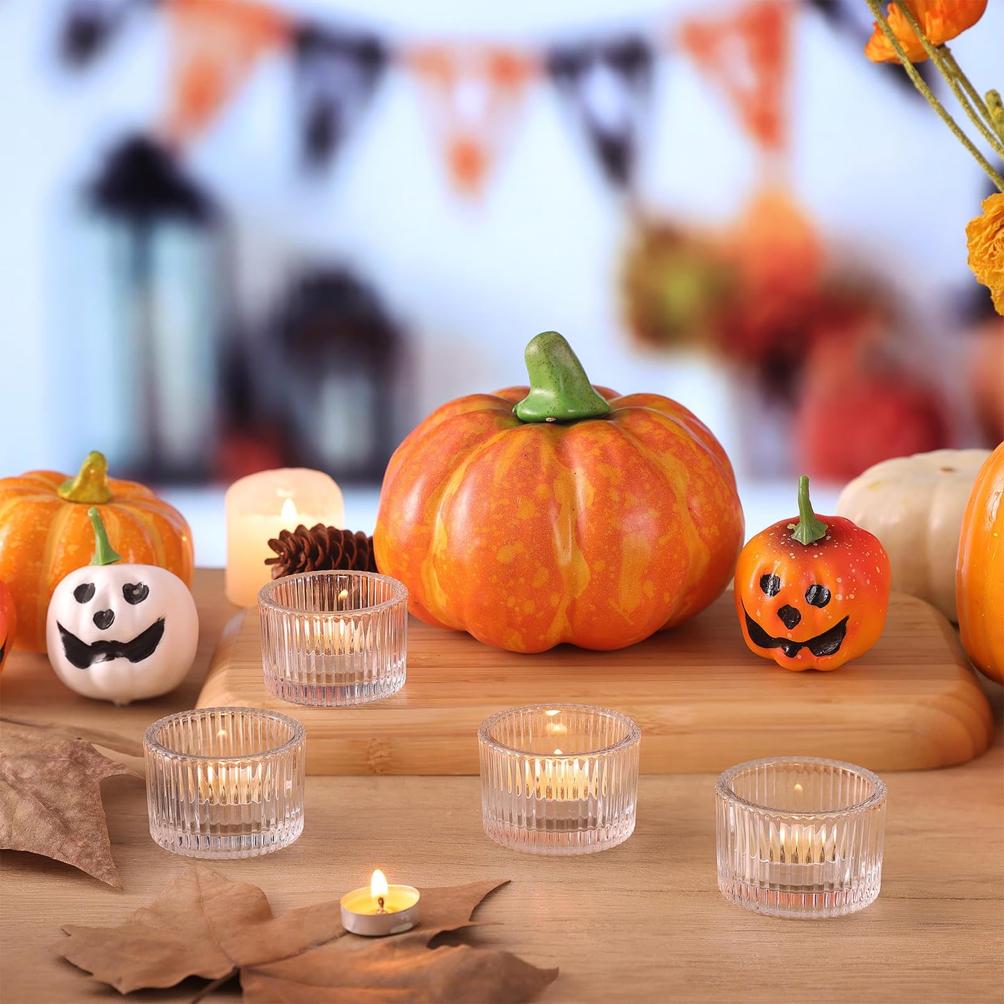 Lanttu Clear Tealight Candle Holder Set of 12, Small Votive Candle Holders for Wedding, Glass Tea Light Candles Holder for Party&Home Decor, Table Centerpiece (2''Dia*1.4''H)
